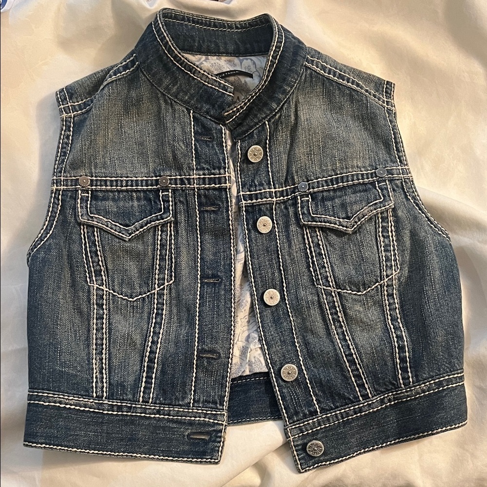 Elie Tahari Sleeveless Denim Vest Size